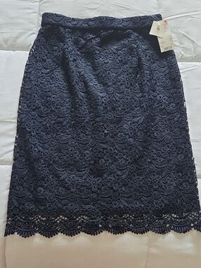 Uniqlo Navy Lace Pencil Skirt